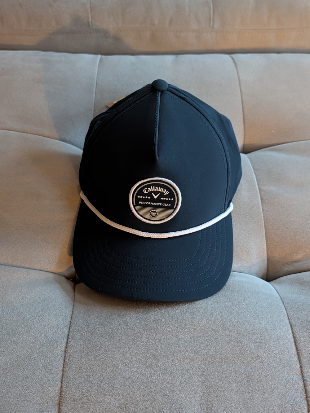 Callaway Black Cap with White Trim and Badge Nwt Osfa